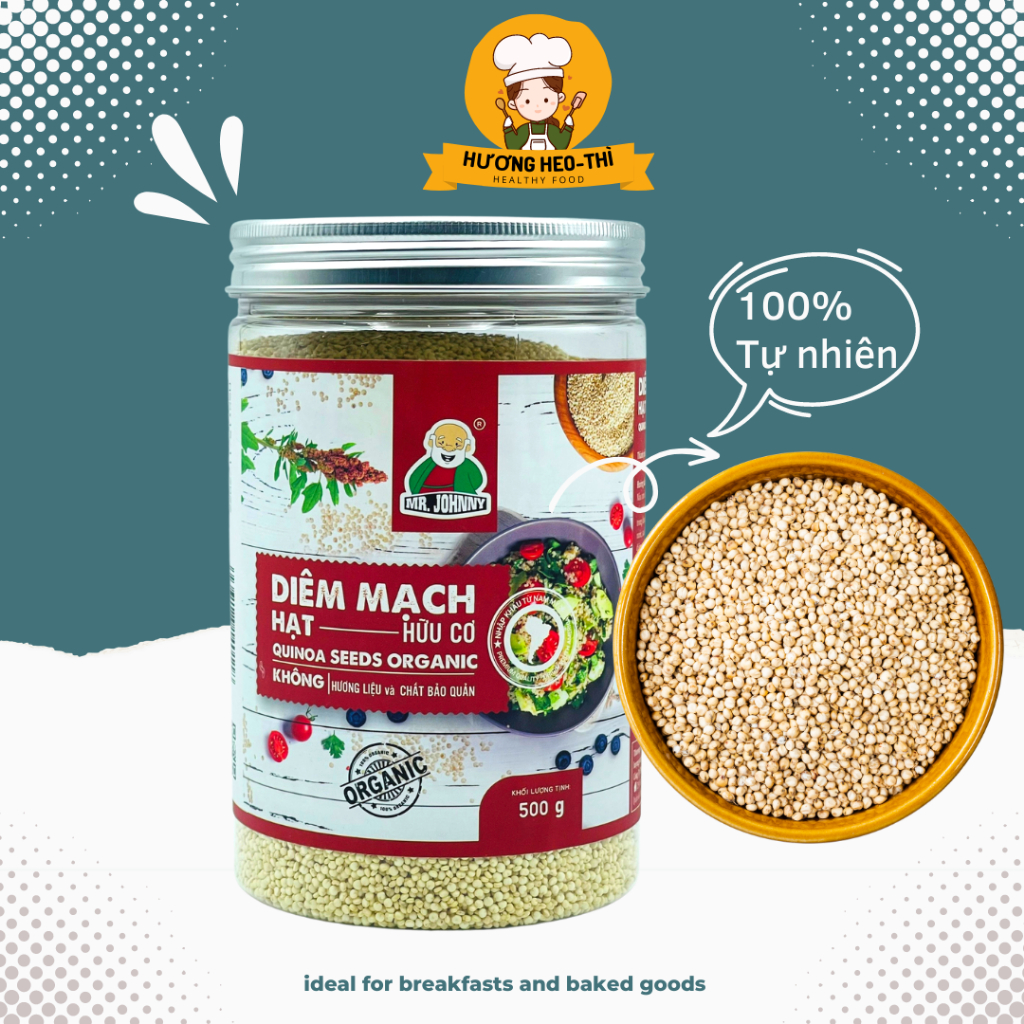 Hạt Quinoa Hữu Cơ Hộp 500g, Diêm Mạch Chính Hãng Nhập Khẩu Từ Nam Mỹ
