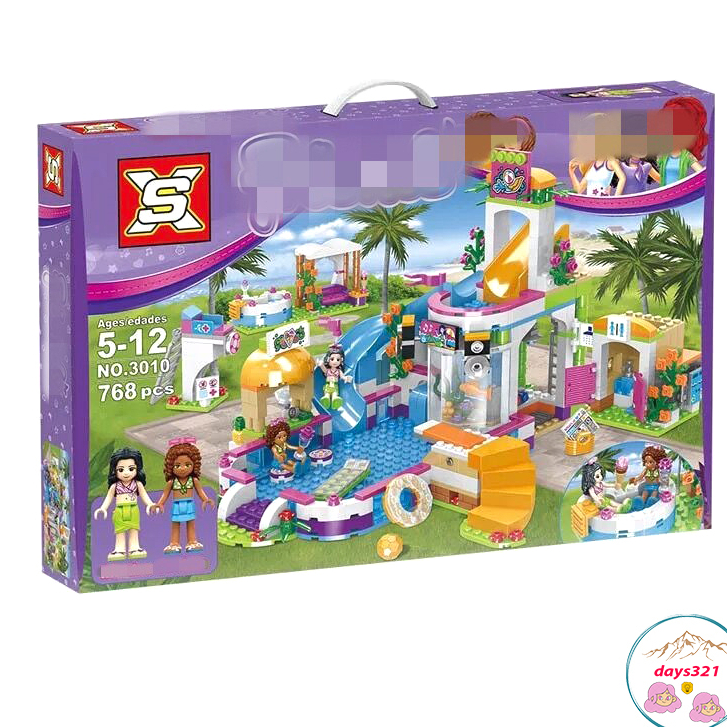 Bộ Lego Con Gái Xếp Hình Friends Lego Cầu Trượt Mùa Hè3010 76008 (696 Mảnh Ghép) Biệt Thự Của Andrea & Martina