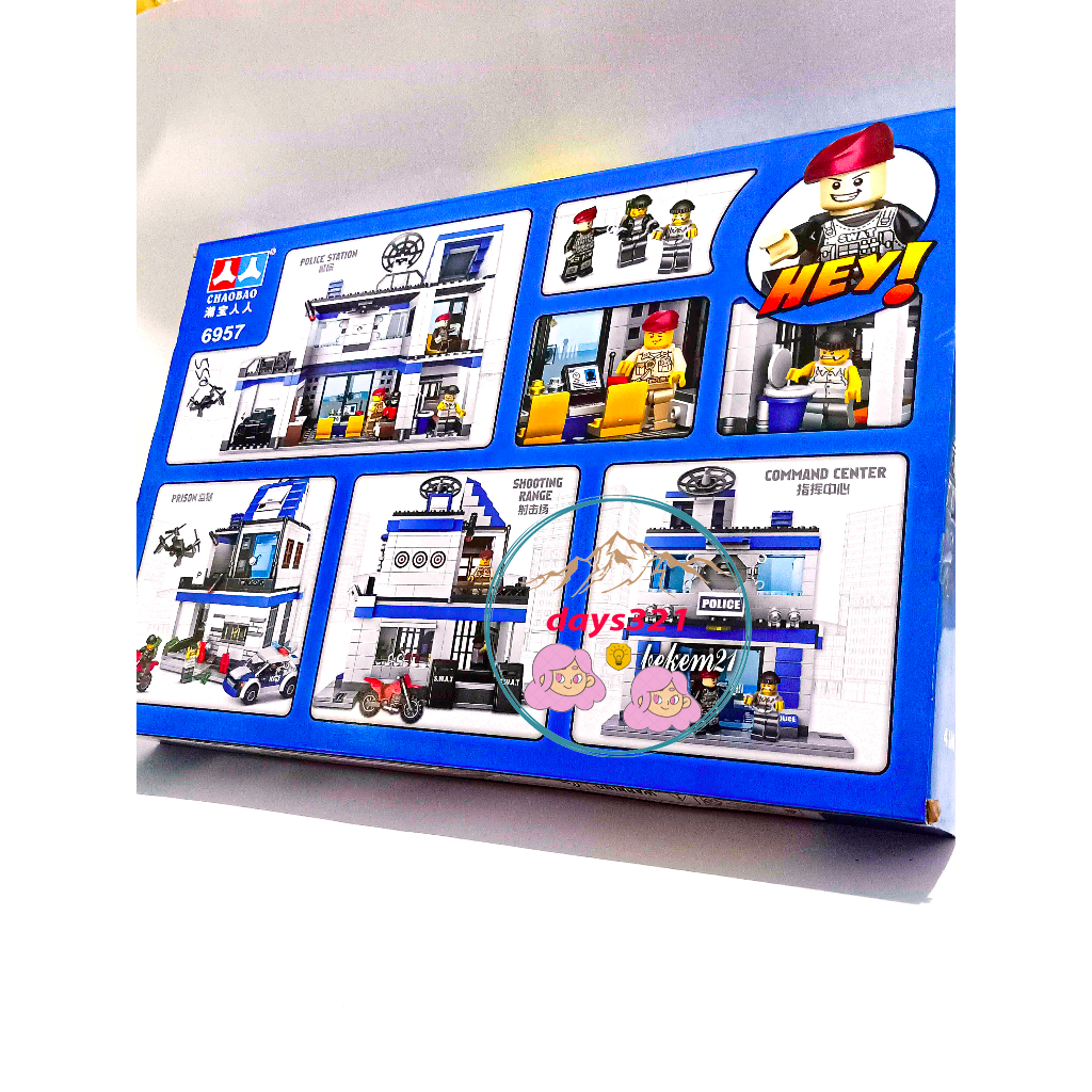 Lego xe ngôi nhà cảnh sát - đồ chơi xếp hình lắp ráp xe ngôi nhà cảnh sát 6957 loại to