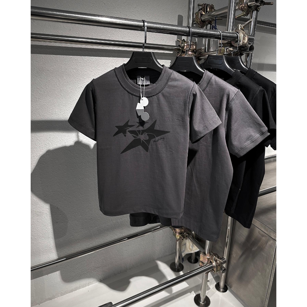 ÁO THUN xám 2 phom BABY ÔM BODY / BOXY HÌNH VUÔNG Spider CHUOTTRANG