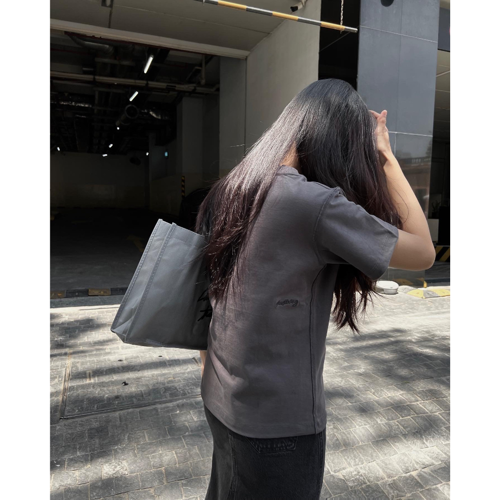 ÁO THUN xám 2 phom BABY ÔM BODY / BOXY HÌNH VUÔNG Spider CHUOTTRANG