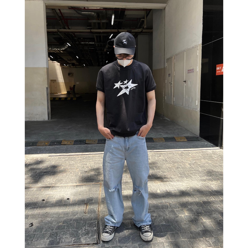 ÁO THUN xám 2 phom BABY ÔM BODY / BOXY HÌNH VUÔNG Spider CHUOTTRANG