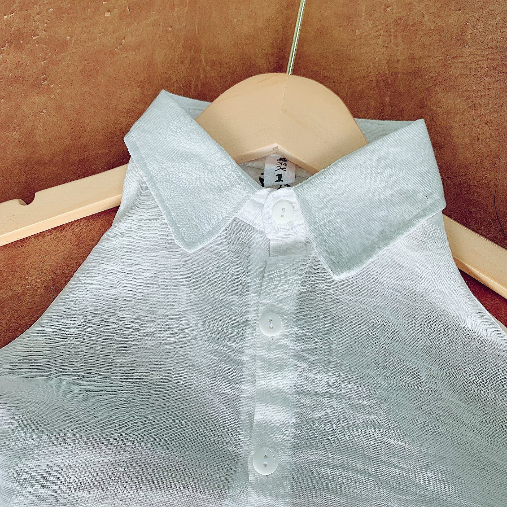 Sét bộ bé gái kiểu áo croptop quần ống suông chất đũi 10kg đến 20kg màu trắng