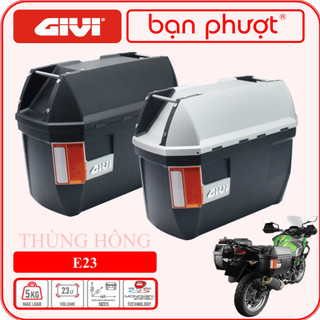 Thùng Hông Givi E23  -  Cặp Thùng Givi Chính Hãng 23L Gắn Hông Xe Máy - Bạn Phượt