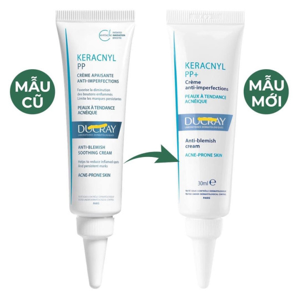 Kem Dưỡng Giảm Mụn Viêm Mờ Thâm Ducray Keracnyl PP+ Anti- Blemish Soothing Cream 30ml