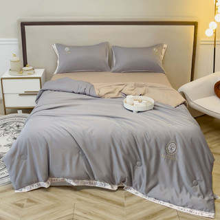 Bộ chăn hè ga gối phi lụa dream city cô gái nhập khẩu cao cấp