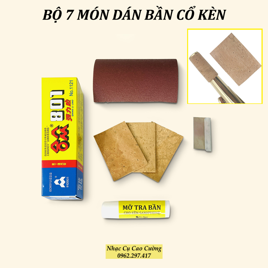 Bộ 7 Món Phụ Kiện Dán Bần Cổ Kèn Chuyên Dụng Nhạc Cụ Cao Cường