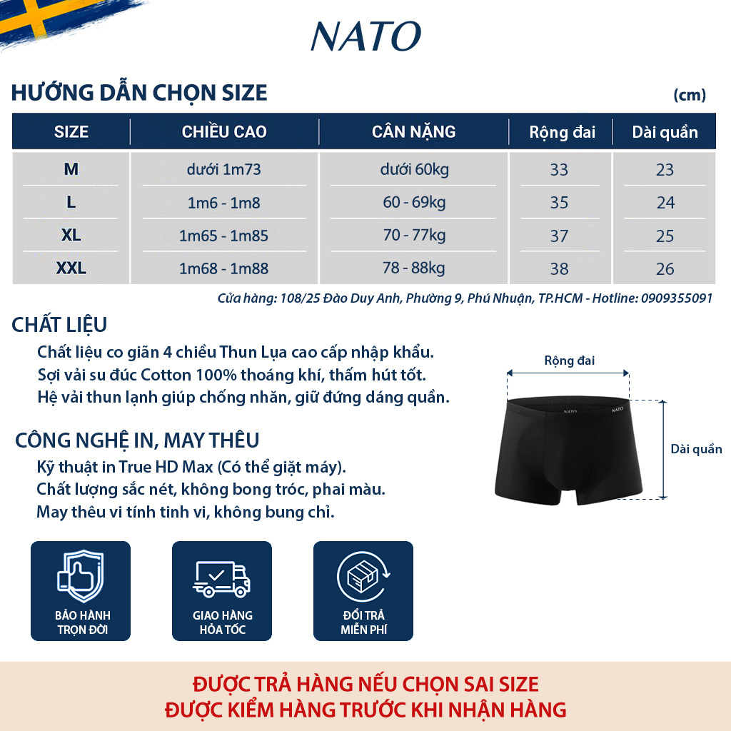Quần Lót Boxer AIR-MAX Nam Vải Lụa Băng Tự Nhiên 100% Thun Lạnh Cao Cấp Màu Đen Xám Basic Trơn Mát Thoáng Xì Lip Sì NATO