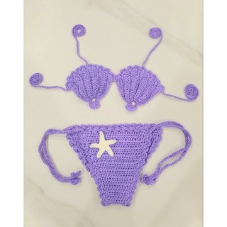Bikini hình sò cho bé gái đi biển