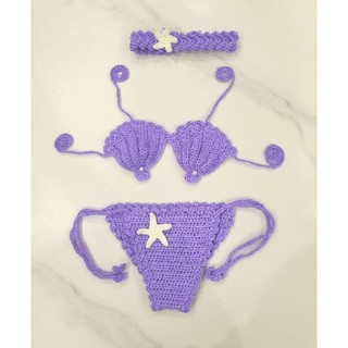 Bikini hình sò cho bé gái đi biển