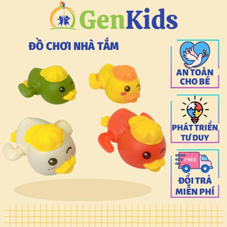 Đồ chơi nhà tắm cho bé hình chú vịt đội mũ dễ thương GenKids vịt đội mũ thả bồn tắm, chất liệu nhựa ABS an toàn