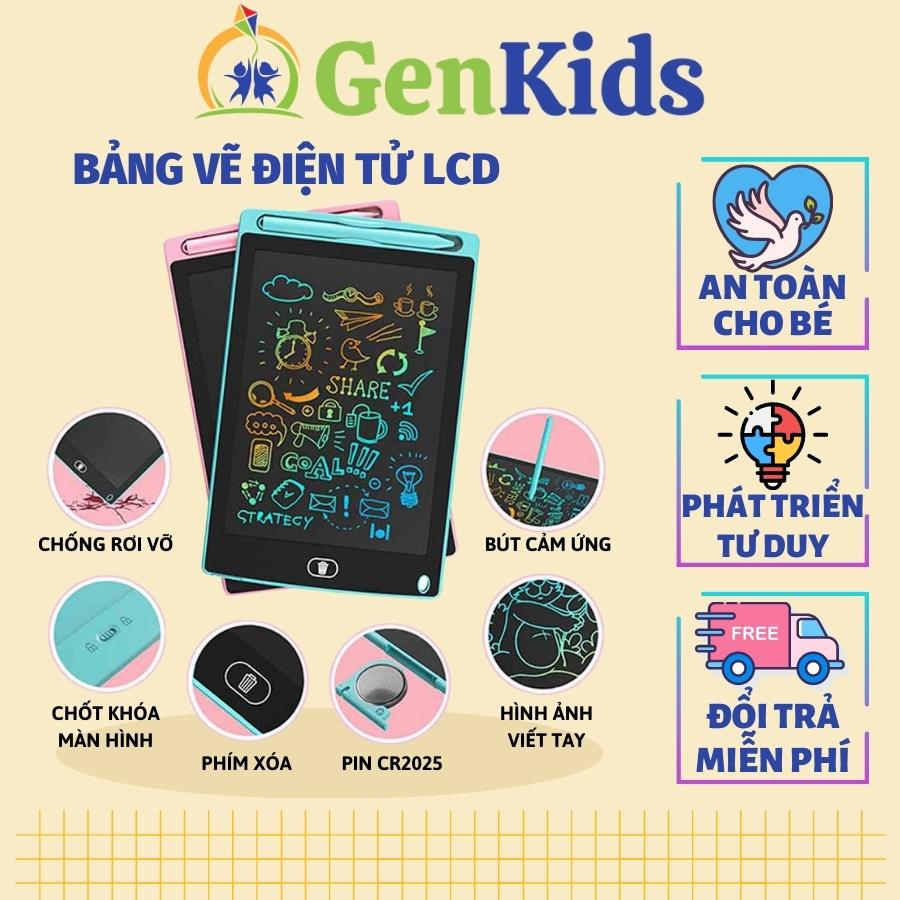 Bảng vẽ điện tử tự xóa, Bảng viết đồ chơi thông minh cho bé trai, bé gái GenKids
