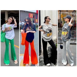 Quần thun thái ống loe rainbow freesize
