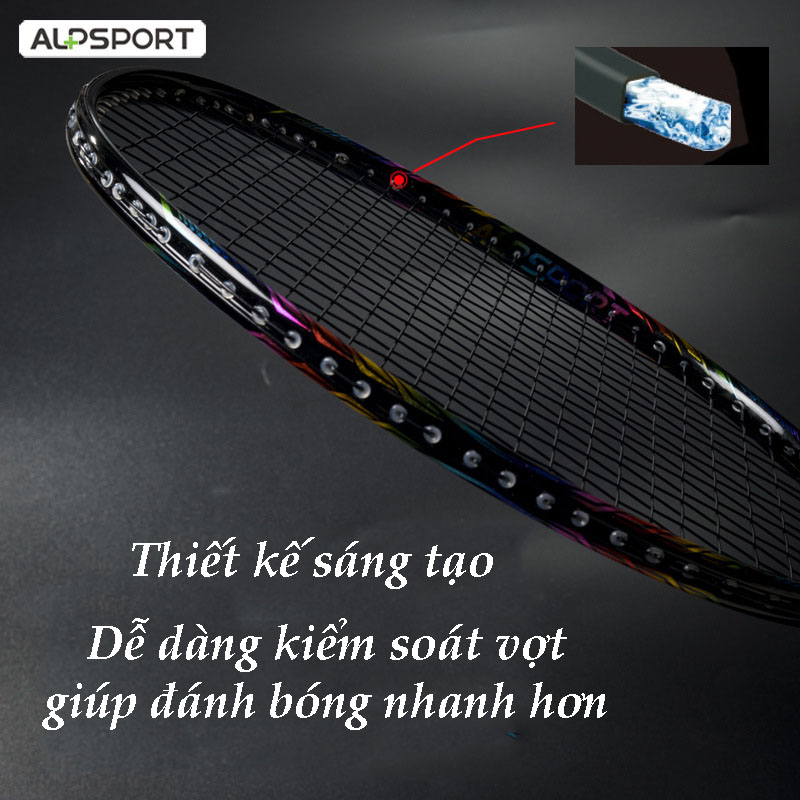 Vợt cầu lông khung cacbon siêu nhẹ ALPSPORT – Bộ 1 cây vợt cầu lông siêu nhẹ chất liệu sợi cacbon BBQ2.0 8U G5 65g