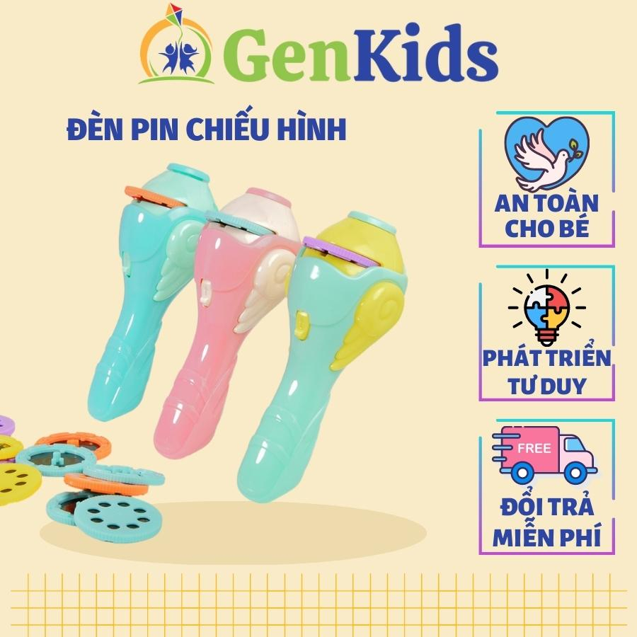 Đèn pin chiếu hình cho bé, đèn chiếu đồ chơi thông minh cho bé trai, bé gái GenKids