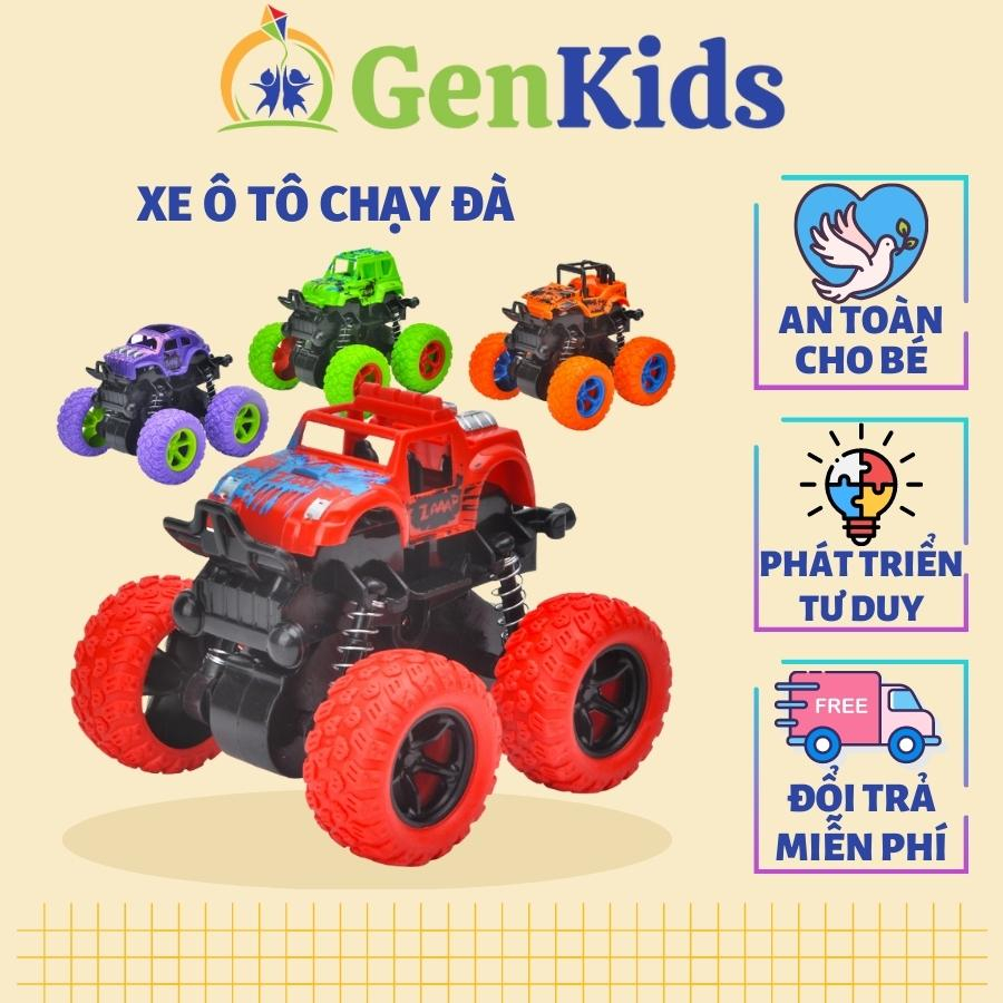Ô tô đồ chơi cho bé, Xe ô tô địa hình dây cót chạy đà nhiều màu sắc cho bé trai, bé gái GenKids