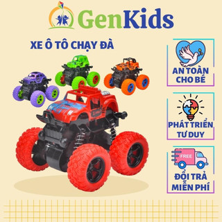 Ô tô đồ chơi cho bé, Xe ô tô địa hình dây cót chạy đà nhiều màu sắc cho bé trai, bé gái GenKids