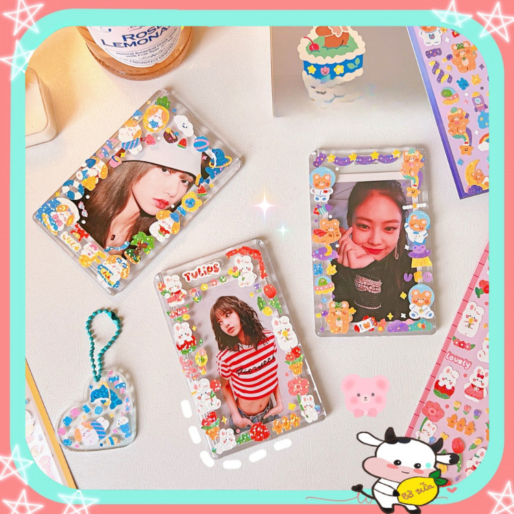 Hình Dán Cute Sticker Trong Suốt Dễ Thương Anime Dán Sổ Tay Bò Sữa ST84