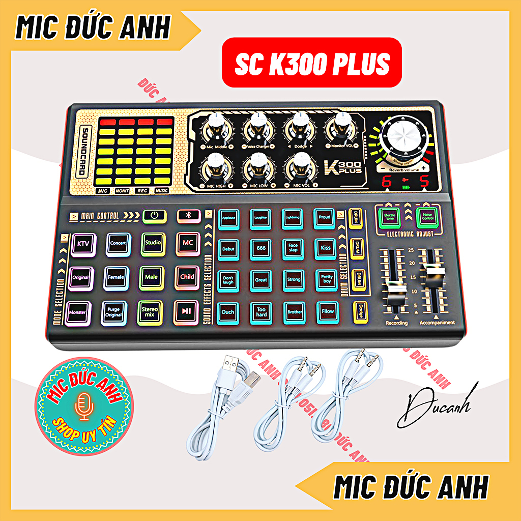 Sound Card K300 Plus 2022 Nhiều Hiệu Ứng, Giả Giọng Đỉnh Cao, Bắt Micro Tốt Hơn, Xử Lý Âm Thanh Mượt Hơn