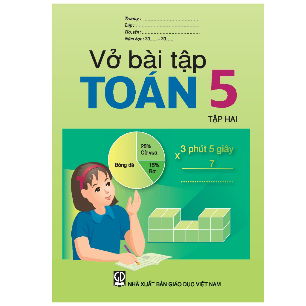 Sách Vở bài tập Toán 5 - Tập 2 - Năm 2023 (Bán Kèm bao sách + Bút chì 2B)