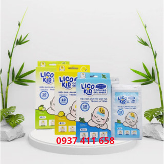 Hộp 6 Miếng Dán Hạ Sốt, Giảm Đau Răng và Say Nắng 3 Mùi LicoKid: Chanh - Táo- Bạc Hà