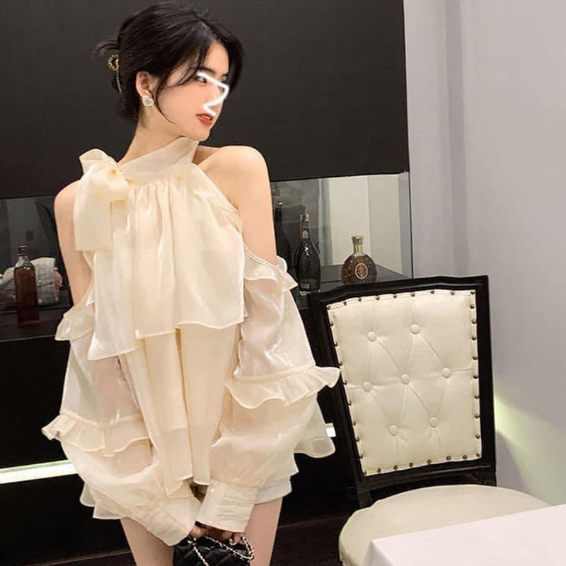 Áo yếm hở vai thắt nơ độc lạ hàng hè new [kèm ảnh thật]