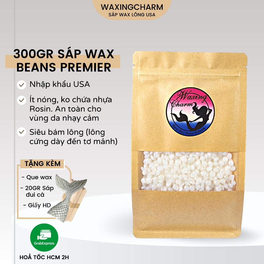 300GR SÁP WAX LÔNG, SÁP WAX NÓNG CAO CẤP PREMIER USA SIÊU BÁM LÔNG TẨY LÔNG