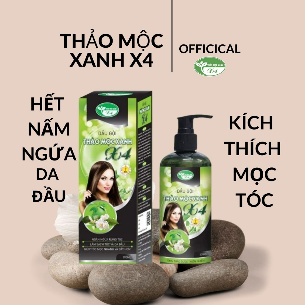 Dầu gội thảo mộc xanh x4 kiềm dầu hết nấm ngứa 300ml dầu xả tóc thảo mộc xanh x4 suôn mượt tự nhiên