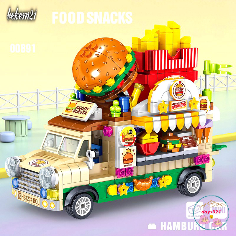 Lego Xe Kem Mixue  Lego Đồ chơi lắp ráp, xếp hình Qman 2029 - Xe Kem