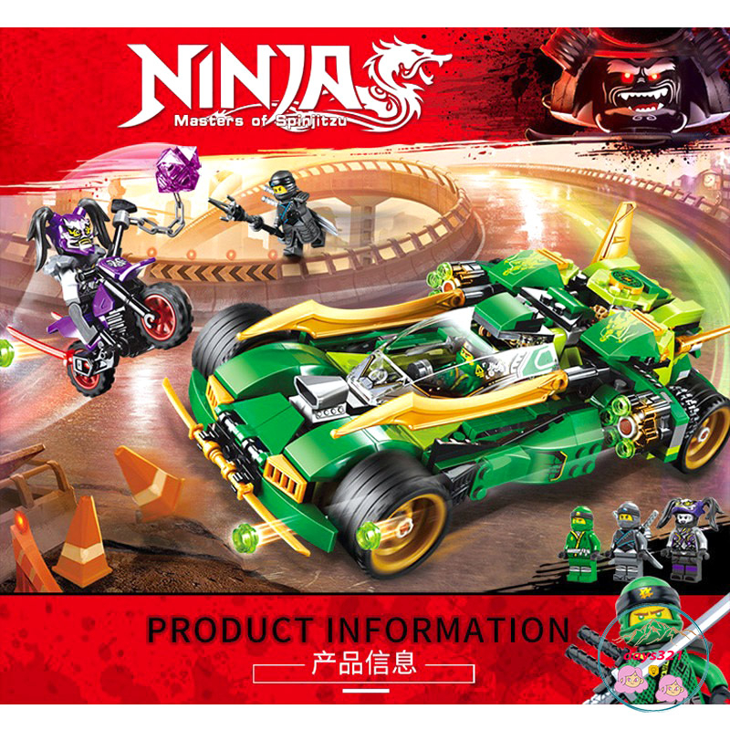 ĐỒ CHƠI xếp hình KIỂU ô tô oto đua siêu xe đồ chơi cho bé nhiều chi tiết phát triển tư duy Lego Xe Đua Bóng Đêm Của Ninj