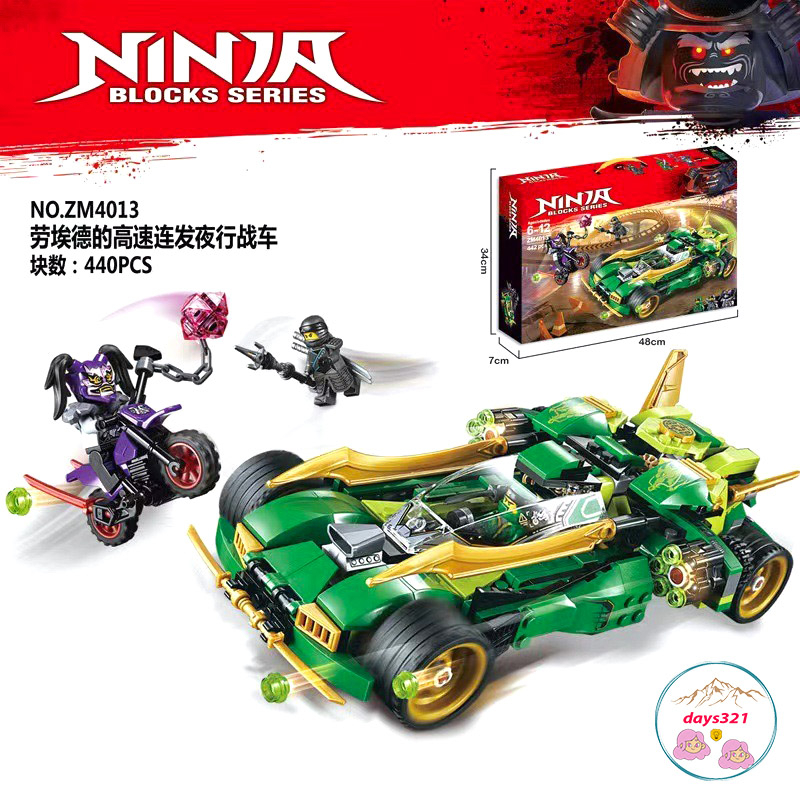 ĐỒ CHƠI xếp hình KIỂU ô tô oto đua siêu xe đồ chơi cho bé nhiều chi tiết phát triển tư duy Lego Xe Đua Bóng Đêm Của Ninj