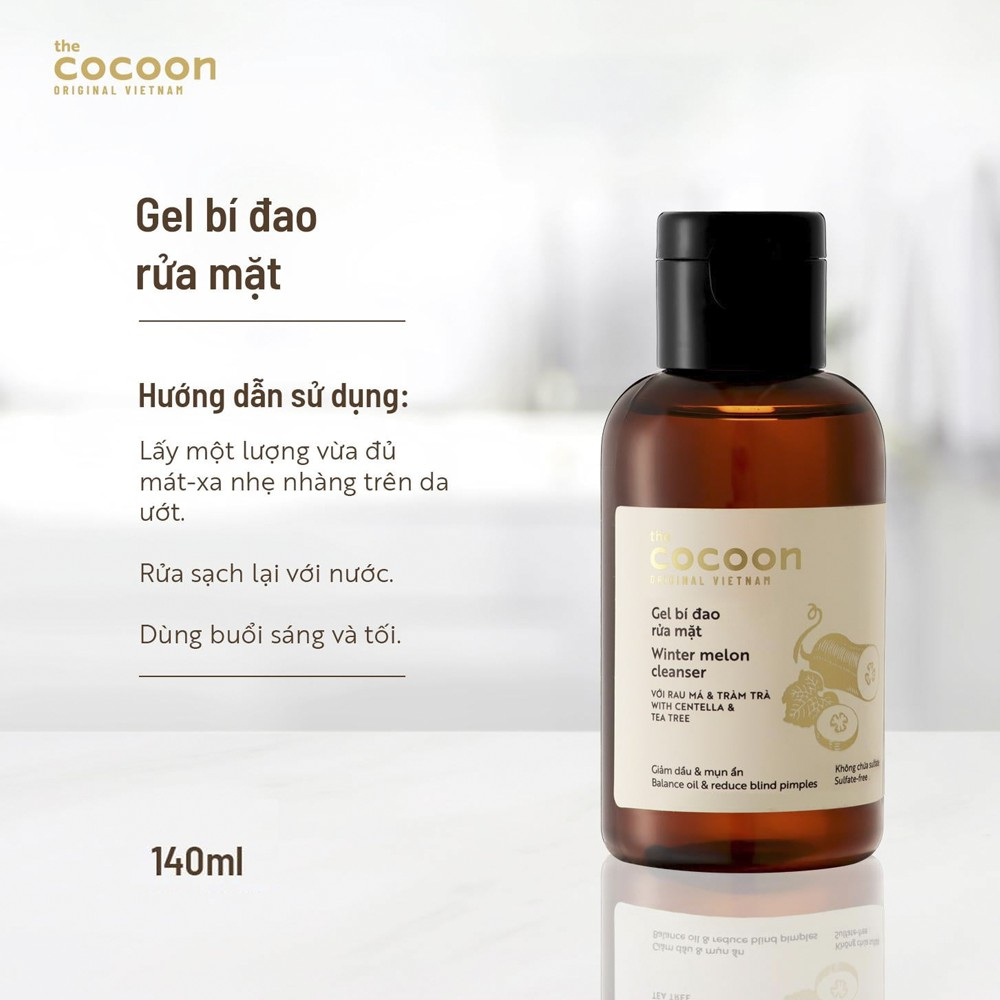 Gel rửa mặt bí đao Cocoon 140ml Thuần Chay