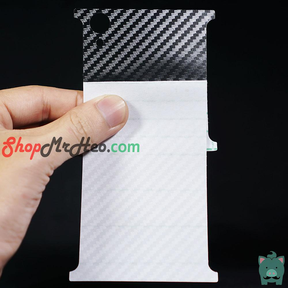 Dán Skin Mặt Lưng Vân 3D Carbon Sony XA1 Plus