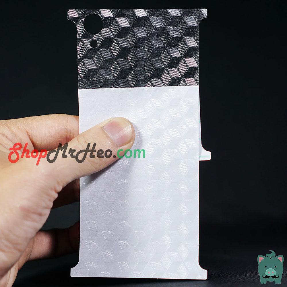 Dán Skin Mặt Lưng Vân 3D Carbon Sony XA1 Plus