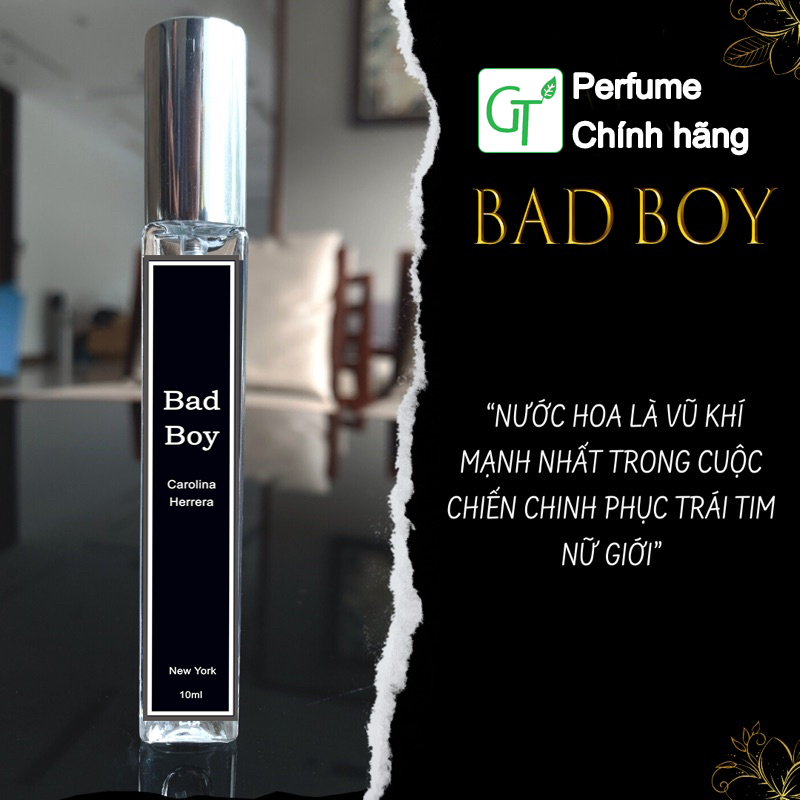 Nước hoa Nam Bad Boy - Chai Chiết 10ml Dạng Xịt - Nguyên Liệu Nhập Pháp Hương Thơm Quyến Rũ, Sang Trọng