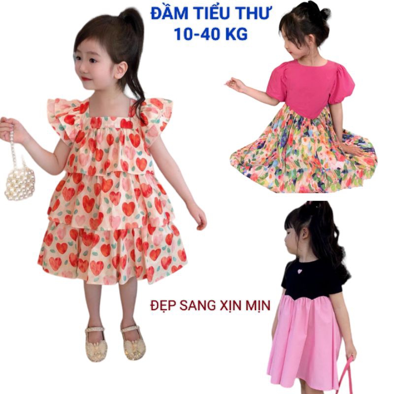 Đầm váy đi chơi size to vải mềm Cao Cấp Haivanco mềm mại và thoáng mát đi học đi chơi đều đẹp bé gái 10 đến 40 kg