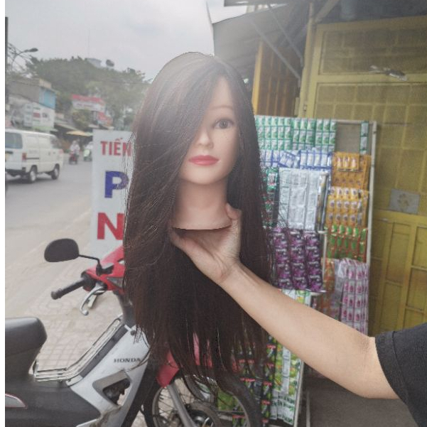 Đầu ken  80% tóc thật