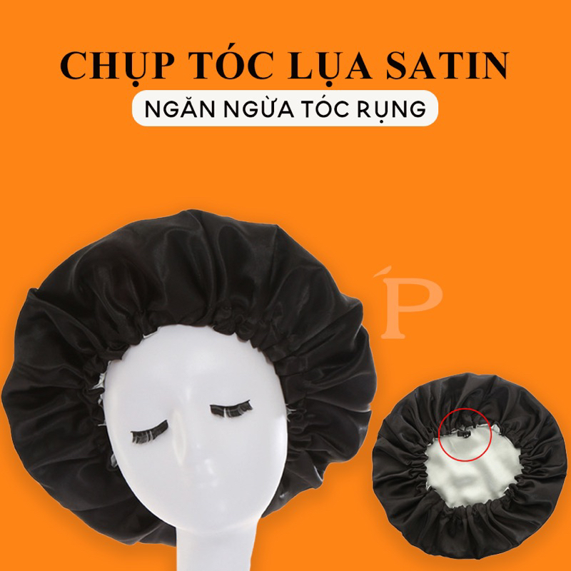 MŨ TRÙM TÓC LỤA SATIN 2 LỚP - NGĂN NGỪA RỤNG TÓC