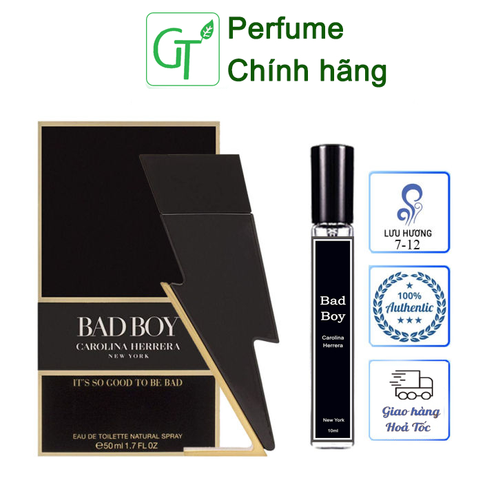 Nước hoa Nam Bad Boy - Chai Chiết 10ml Dạng Xịt - Nguyên Liệu Nhập Pháp Hương Thơm Quyến Rũ, Sang Trọng