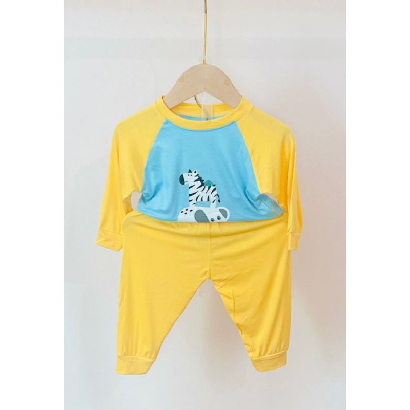 Bộ thun lạnh minky mom cho bé, bộ thun lạnh dài tay túi thật dễ thương cho bé trai bé gái