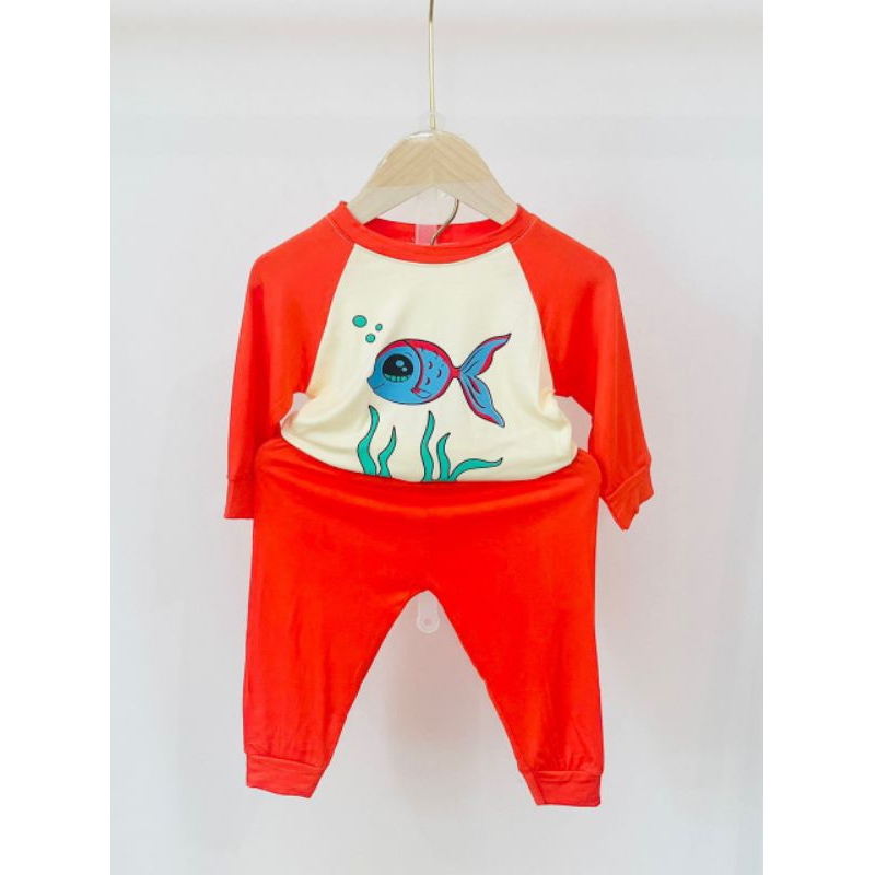 Bộ thun lạnh minky mom cho bé, bộ thun lạnh dài tay túi thật dễ thương cho bé trai bé gái