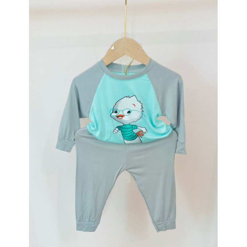 Bộ thun lạnh minky mom cho bé, bộ thun lạnh dài tay túi thật dễ thương cho bé trai bé gái