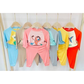 Bộ thun lạnh minky mom cho bé, bộ thun lạnh dài tay túi thật dễ thương cho bé trai bé gái
