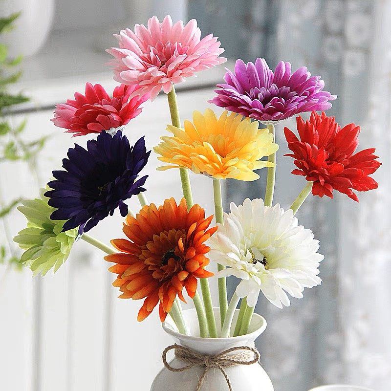 Hoa Đồng Tiền Hoa Giả Giống Thật 100% Decor Trang Trí Đẹp Để Bàn Phòng Khách Chụp Ảnh Minhome