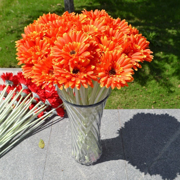 Hoa Đồng Tiền Hoa Giả Giống Thật 100% Decor Trang Trí Đẹp Để Bàn Phòng Khách Chụp Ảnh Minhome