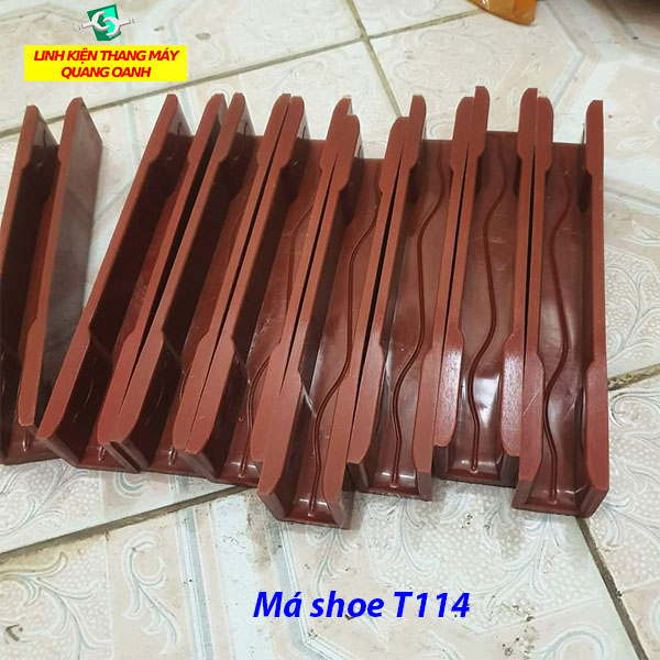 Má shoe thang máy rail T114 kích thước 230x16mm