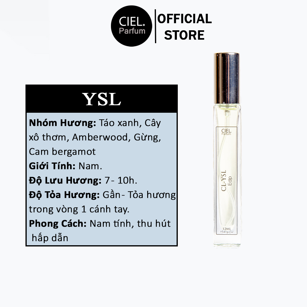 Nước hoa nam CL YSL Edp chính hãng cao cấp CIEL Parfum phong cách nam tính, thu hút hấp dẫn