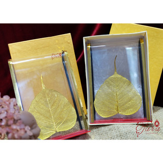 Lá bồ đề Ấn Độ mạ v24 đế đẹp - cầu bình an và may mắn