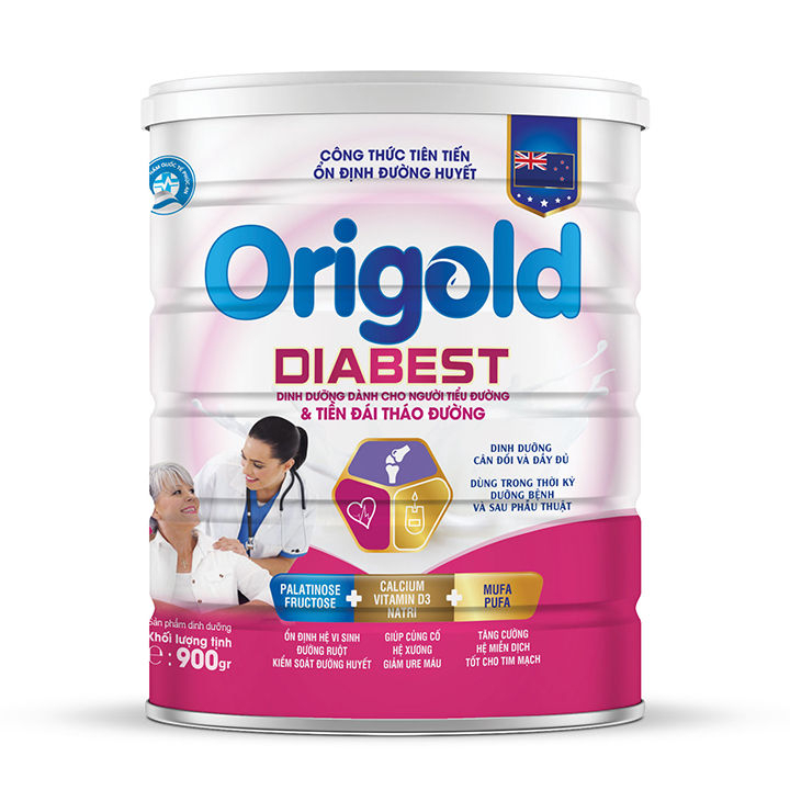 Sữa Dành Cho Người Tiểu Đường Origold Diabest Lon 900g - Ổn Định Đường Huyết - Tim Mạch -Tăng Cường Hệ Miễn Dịch.