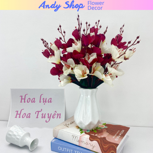 Hoa diên vĩ 43cm hoa giả trang trí nhà cửa, quán cà phê, decor phòng, phụ kiện chụp ảnh - Andy Shop
